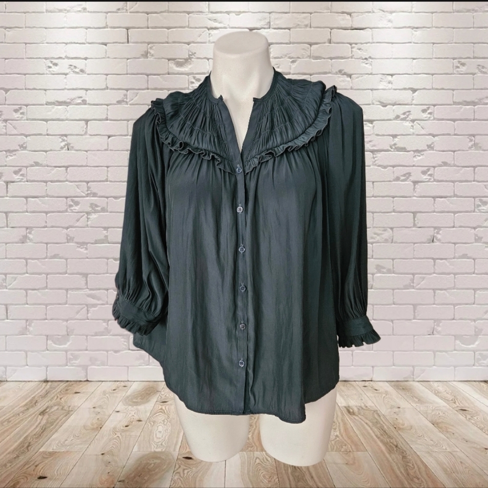 Pablo Ruffled Bib Collar Blouse